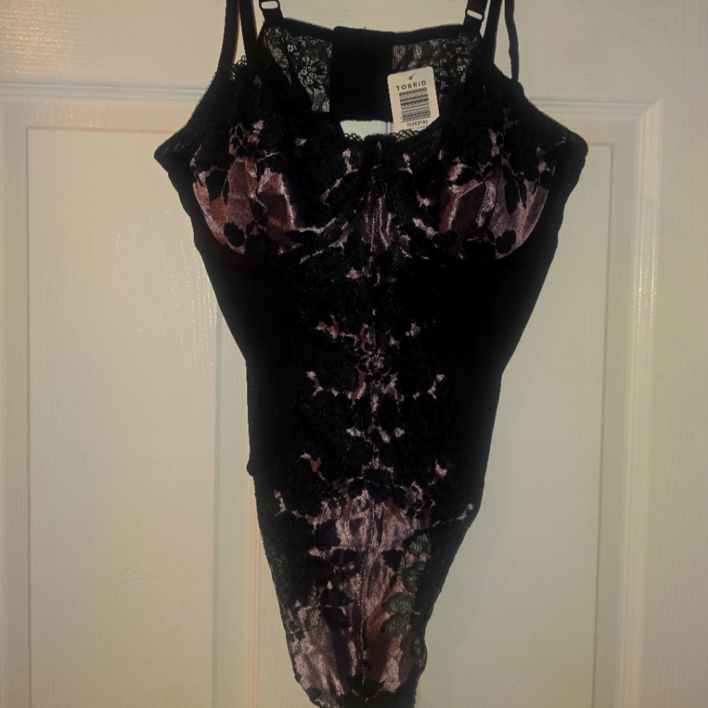 NWT Torrid Black Bodysuit lingerie. Size 1XL